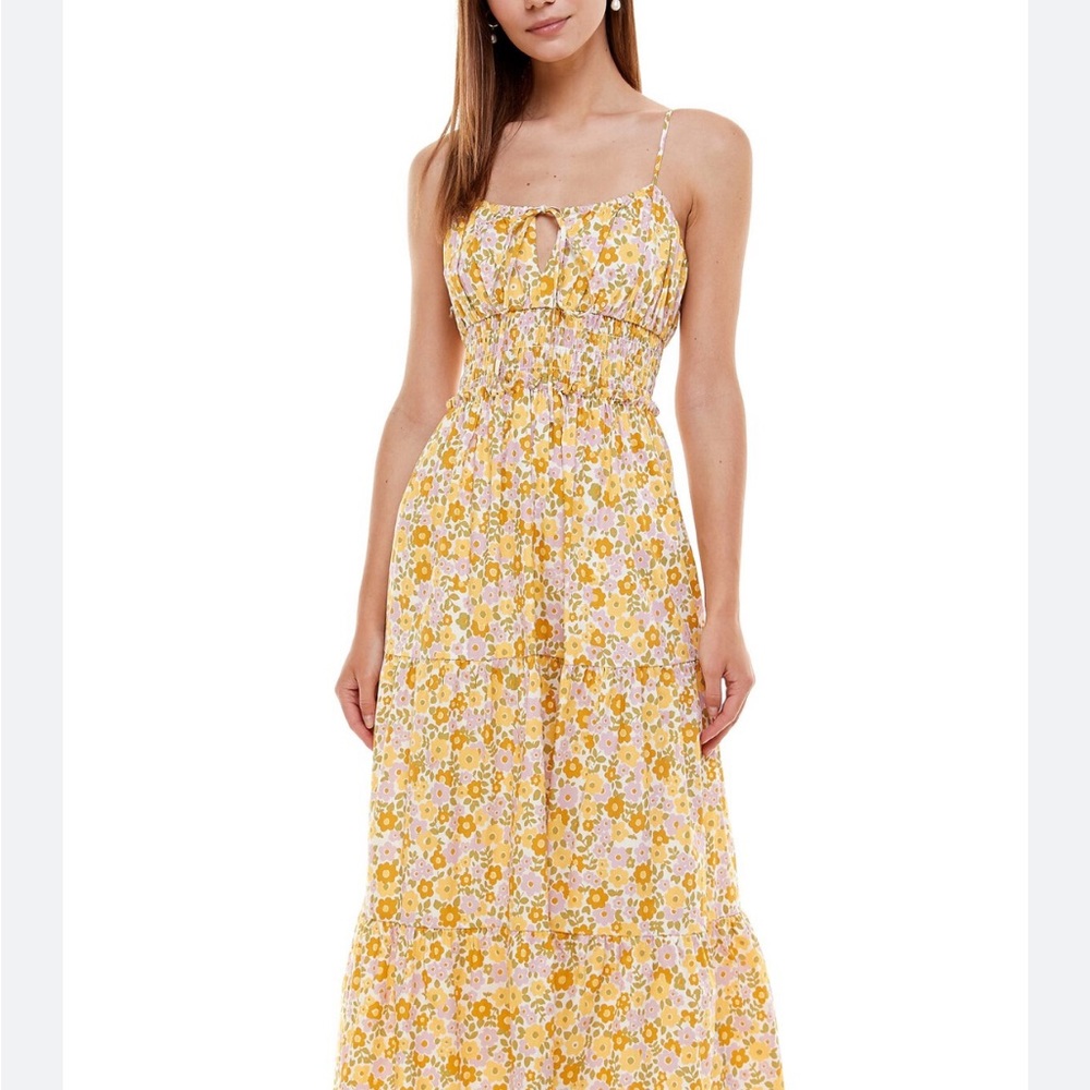 Wayf Wisteria Tiered Midi Sundress size M